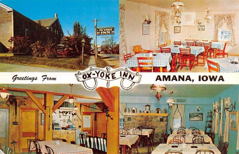 Amana Iowa Ox Yoke Inn Multiview Vintage Postcard K57445