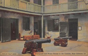 Courtyard and Prison Rooms Old Cannon and Torture Stocks - New Orleans, Louis...