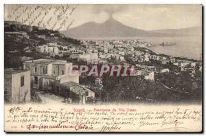 Old Postcard Italy Italia Napoli Panorama da Via Tasso