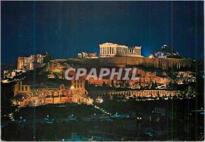 Postcard Modern Athens Acropolis Illuminee