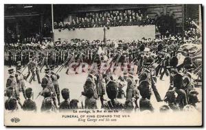 Old Postcard Funerals HM Edward VII procession King and his son