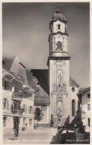 Mittenwald Bicycle at Kirche Pfarrkirche Real Photo Postcard