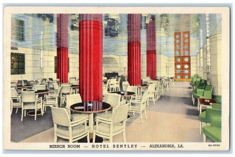 1938 Mirror Room Interior Hotel Bentley Alexandria Louisiana LA Posted