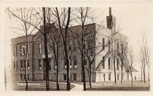 F98/ Amboy Minnesota RPPC Postcard c1910 High School Building