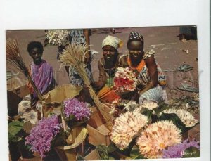 470829 Africa flower sellers girls real posted ship mail from Germany Old photo