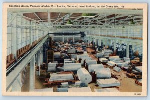 Proctor Vermont Postcard Finishing Room Vermont Marble Rutland Green Mts. c1940