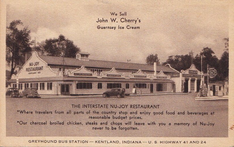 Postcard Nu Joy Restaurant Kentland IN