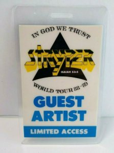 Stryper In God We Trust Backstage Pass Original 1989 Hard Rock Music World Tour