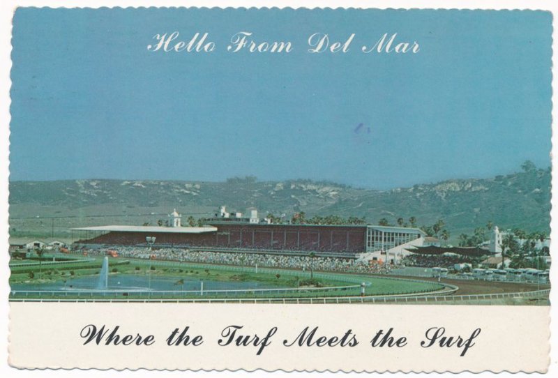 Horse Racing Track at Del Mar CA, California - Where Surf meets Turf - pm 1979