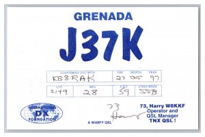 Postcard QSL CB Ham Radio Amateur Card From Grenada J37K