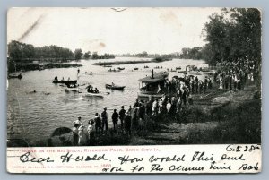 SIOUX CITY IA RIVERSIDE PARK ANTIQUE POSTCARD