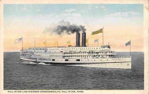 Steamer Commonwealth Fall River Line Fall River Massachusetts 1920c postcard