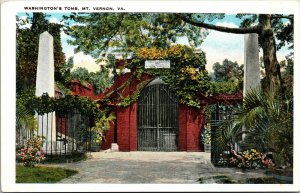 Vtg 1920s Washington's Tomb Mt Vernon Virginia VA Postcard