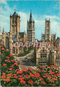 Postcard Modern Sideboard of the Ghent Monuments (St Bavo Cathedral Belfry an...