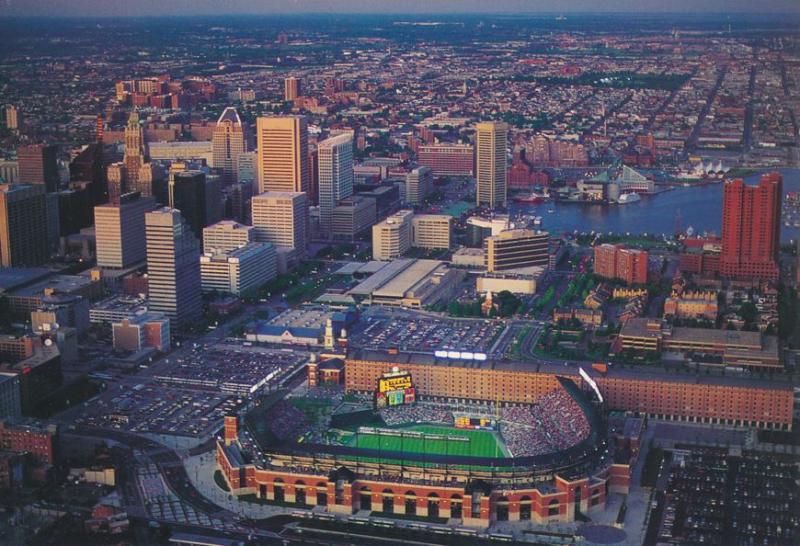 Camden Yards Baseball Stadium - Baltimore MD, Maryland and Aerial City View