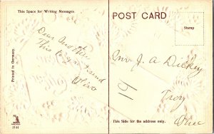 Merry Christmas My Dear Mother Embossed Christmas Floral  c1915 Postcard