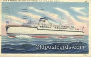 The SS Princess Anne Ferry Boat, Norfolk, Virginia, VA USA Steam Ship 1938 po...