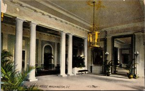 Vtg 1910s Entrance Hall White House Washington DC Unused Postcard