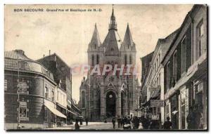 Old Postcard Bon Secours Grand Street and Church of ND