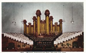 Vintage Postcard Mormon Tabernacle And Choir Church Parish Salt Lake City Utah