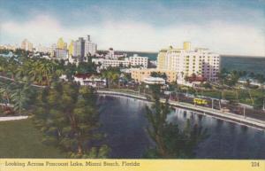 Florida Miami Beach Looking Across Pancoast Lake