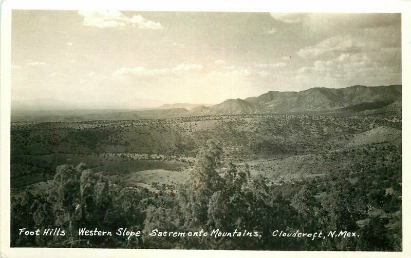 New Mexico Cloudcroft Foot Hills Sacramento Mtns 1940s RPPC Postcard 22-3723