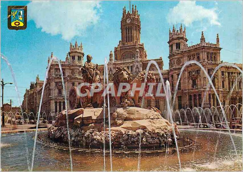 Postcard Modern Madrid Cibeles Palace Communications and