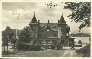 sweden, ULRICEHAMNS, Järnvägsstation, Railway Station (1934) RPPC Postcard