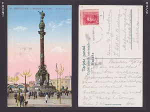 SPAIN, Vintge postcard, Barcelona, Columbus Monument