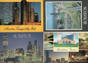 Houston Texas Motorways Skating Rink Tranquility Park 4x USA Postcard s