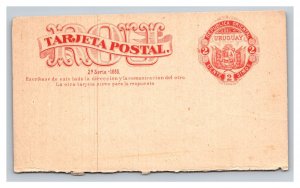 Vintage Early 1900s Private Mailing Postal Card Uruguayan Red Blank