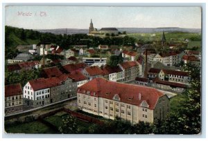 c1910 Aerial View of Weida Thuringia Germany Unposted Antique Postcard