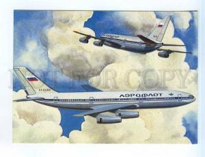 254092 RUSSIA Aeroflot ADVERTISING IL-86 plane postcard