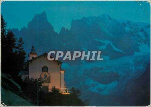 Postcard Modern Courmayeur our lady of healing m 1436 m 4810 m white mt and t...