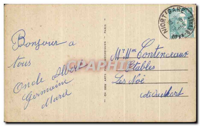 Old Postcard Niort landscape on the Sevre Niortaise