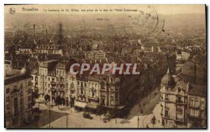 Old Postcard From Brussels Faobourg St Giles View socket tower of & # Communa...