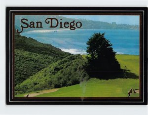 Postcard Torrey Pines golf course above the Pacific Coast, San Diego, California