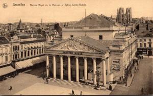 Belgium Brussels Theatre Royal de la Monnale et Eglise Sainte-Gudule