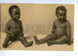 187892 German Colony NUDE Black Native CHILDREN Vintage LITHO3