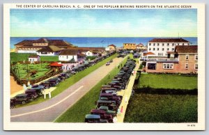 Carolina Beach NC~Popular Bathing Resort Of The Atlantic Ocean~Vintage Linen PC
