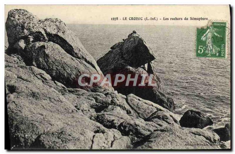 Old Postcard Croisic Les Rochers du Semaphore