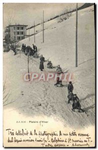 Old Postcard of Sports & # 39hiver Skiing Pleasures & # 39hiver Luge