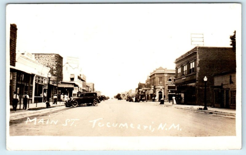 RPPC TUCUMCARI, NM New Mexico  MAIN STREET Scene 1928  Quay County Postcard