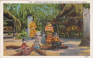 Seminole Indian Family At Home In The Everglades Of Florida Curteich