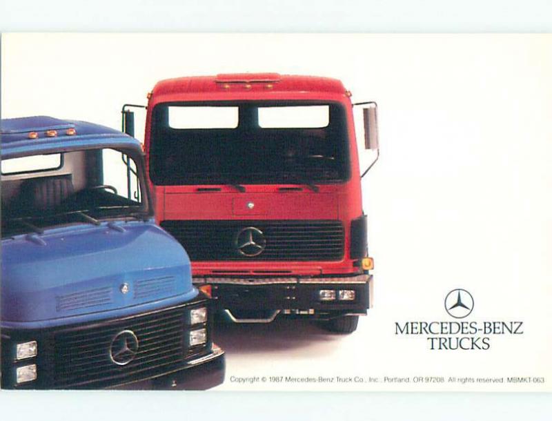 1987 blank back postcard MERCEDES-BENZ 18 WHEELER TRACTOR TRAILER TRUCK k9106