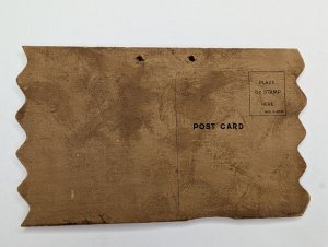 c1950s Work Fascinates Watch For Hours Humor Wooden Postcard Japan Comic Art A76