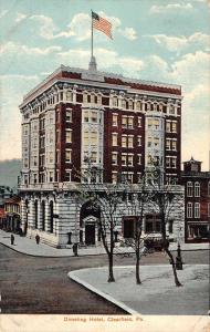 Clearfield Pennsylvania Dimeling Hotel Street View Antique Postcard K56649