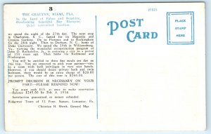 Miami FL Florida Gralynn Hotel Advertising Postcard