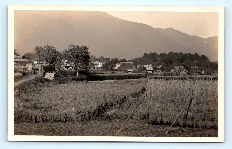 Postcard Japan Country Village on Way to Nikko 1930 RPPC Real Photo K11