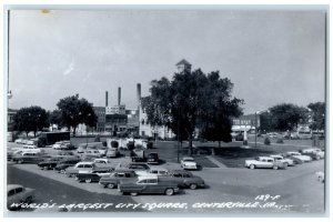 Centerville Iowa IA RPPC Photo Postcard World's Largest City Square c1950's